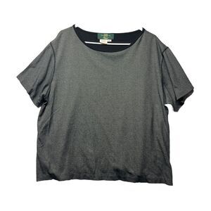 Vintage Orvis USA Made Black And White Striped t-shirt Size XL Viscose Boxy Fit